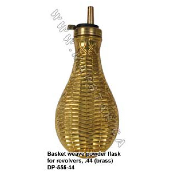Basket weave powder flask for revolvers (brass)