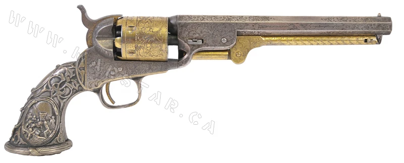 1851 Engraved Navy Revolver Brass