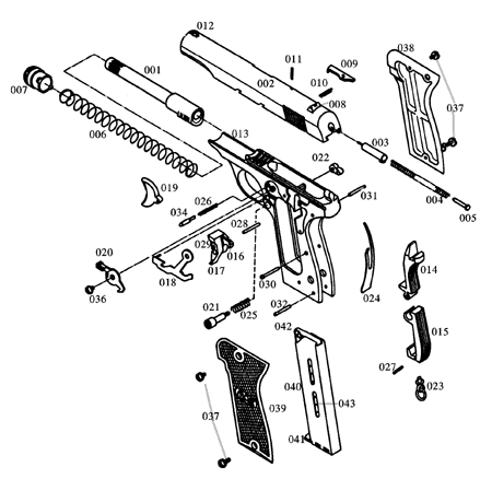 MAB Model "D" Pistol Parts