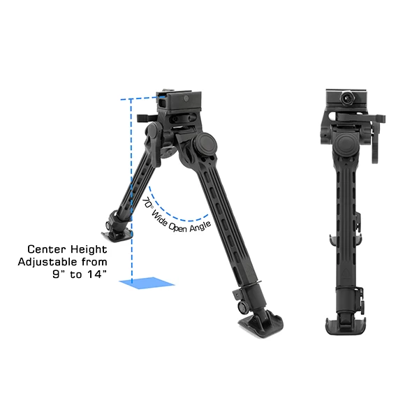 UTG Big Bore Full Stability Bipod 9"-14" Center Height - Image 3