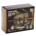 Federal 380 Auto 85Gr Punch JHP 20rds