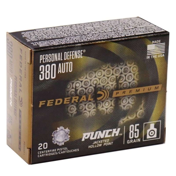 Federal 380 Auto 85Gr Punch JHP 20rds