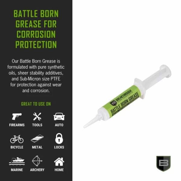 Battle Born 100% Synthetic Grease fortified with PTFE (12cc Syringe) - Image 2