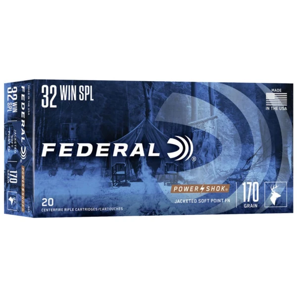 Federal Power-Shok Rifle 32 Win Special 170 gr JSP Ammunition 20rds